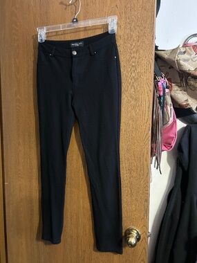 Black straight leg dress pants